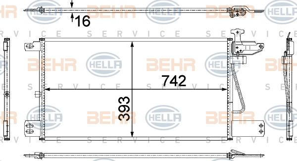 HELLA Конденсатор, кондиционер 8FC 351 307-721