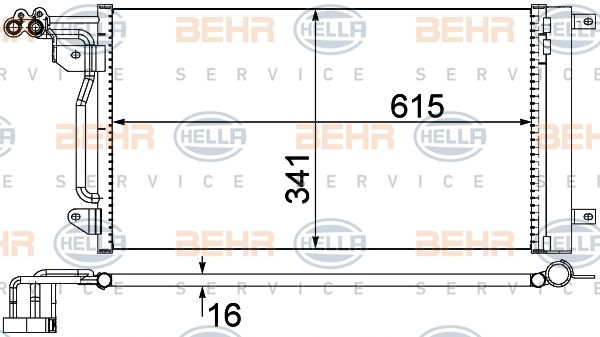 HELLA Конденсатор, кондиционер 8FC 351 309-134