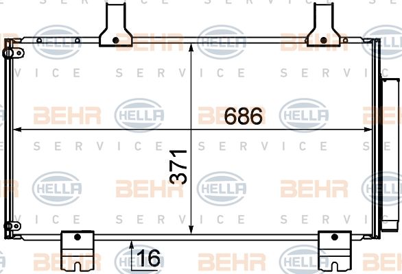 HELLA Конденсатор, кондиционер 8FC 351 310-261