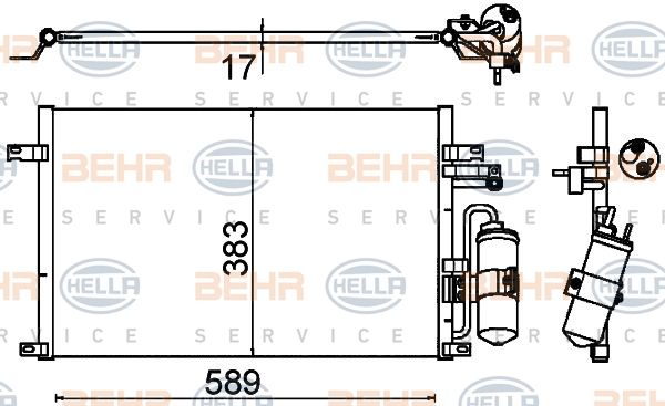 HELLA Конденсатор, кондиционер 8FC 351 310-721