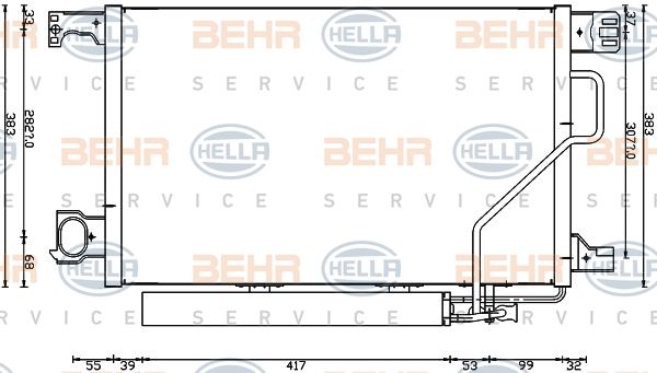 HELLA Конденсатор, кондиционер 8FC 351 317-504