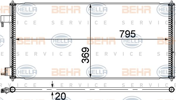 HELLA Конденсатор, кондиционер 8FC 351 318-354