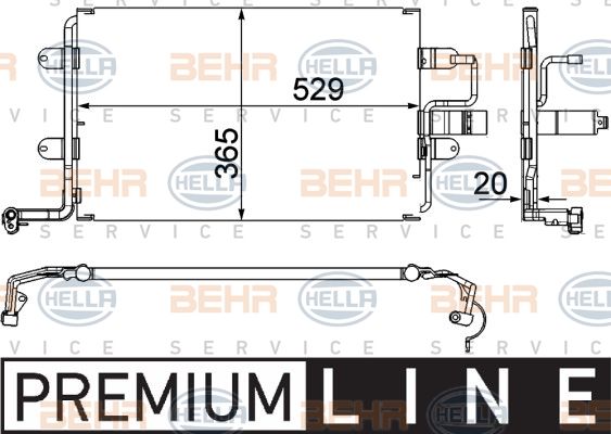 HELLA Конденсатор, кондиционер 8FC 351 318-581