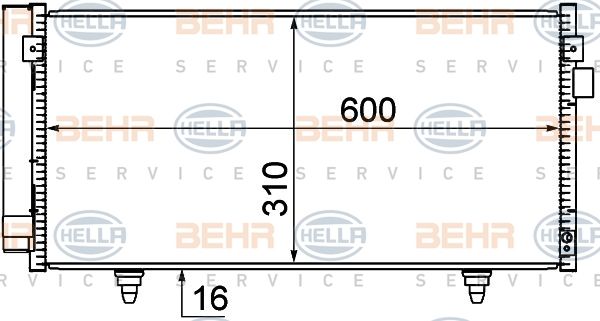 HELLA Конденсатор, кондиционер 8FC 351 319-221