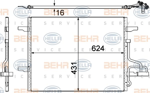 HELLA Конденсатор, кондиционер 8FC 351 319-401