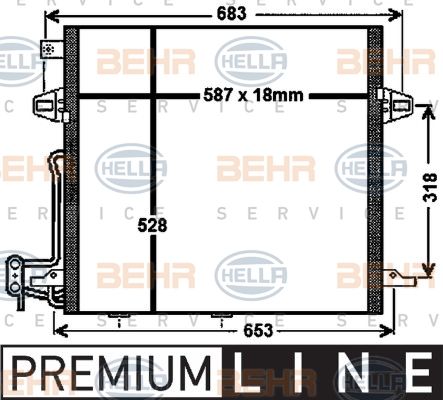 HELLA Конденсатор, кондиционер 8FC 351 330-611