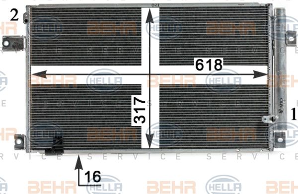 HELLA Конденсатор, кондиционер 8FC 351 343-731