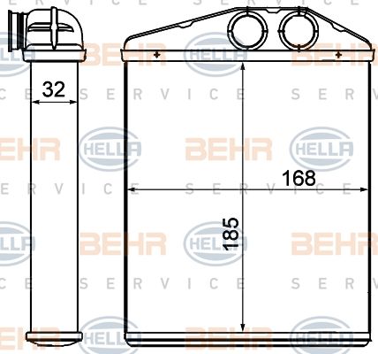 HELLA Теплообменник, отопление салона 8FH 351 000-611