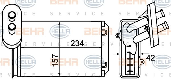 HELLA šilumokaitis, salono šildymas 8FH 351 001-611