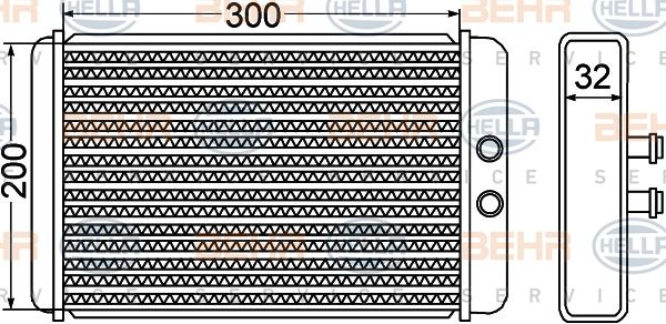 HELLA šilumokaitis, salono šildymas 8FH 351 308-261