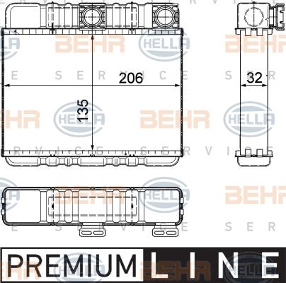 HELLA Теплообменник, отопление салона 8FH 351 311-331