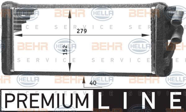 HELLA Теплообменник, отопление салона 8FH 351 311-621