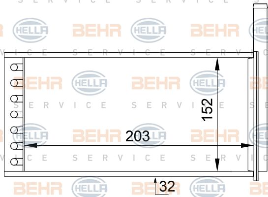 HELLA Теплообменник, отопление салона 8FH 351 313-231