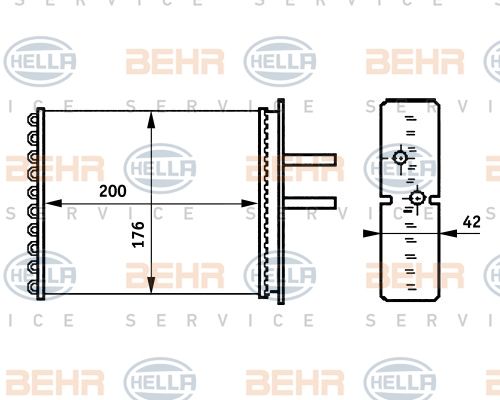 HELLA Теплообменник, отопление салона 8FH 351 313-381