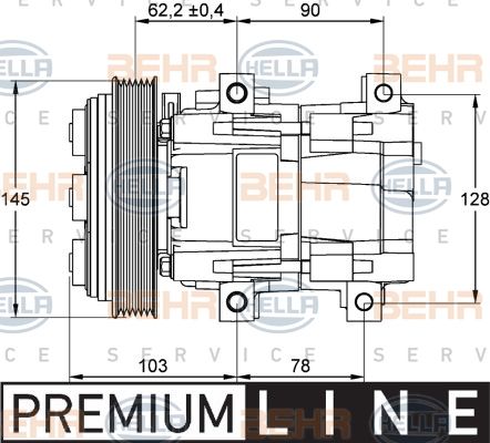 HELLA Компрессор, кондиционер 8FK 351 113-101