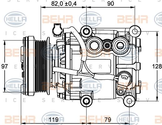 HELLA Компрессор, кондиционер 8FK 351 113-371