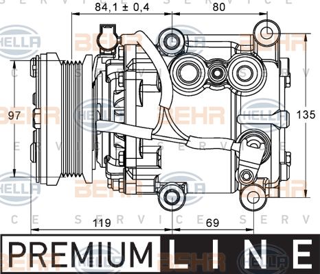 HELLA Компрессор, кондиционер 8FK 351 113-401