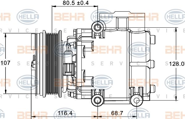 HELLA Компрессор, кондиционер 8FK 351 334-101