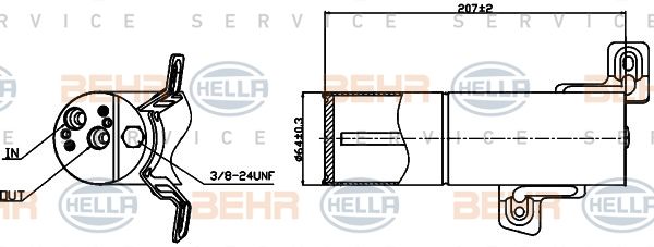 HELLA Осушитель, кондиционер 8FT 351 193-251