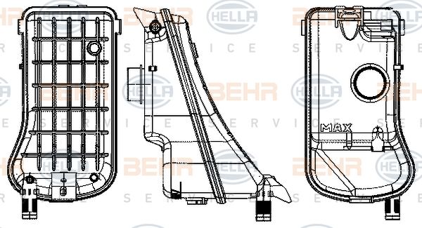 HELLA Компенсационный бак, охлаждающая жидкость 8MA 376 702-374