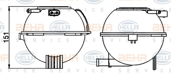 HELLA išsiplėtimo bakelis, aušinimo skystis 8MA 376 702-474