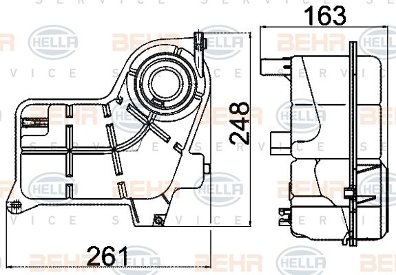 HELLA išsiplėtimo bakelis, aušinimo skystis 8MA 376 702-494