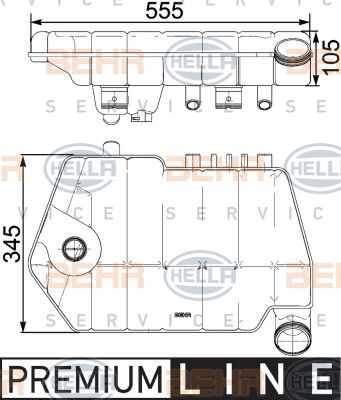 HELLA Компенсационный бак, охлаждающая жидкость 8MA 376 731-621