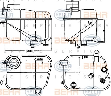 HELLA Компенсационный бак, охлаждающая жидкость 8MA 376 755-161