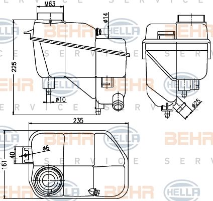 HELLA Компенсационный бак, охлаждающая жидкость 8MA 376 789-701