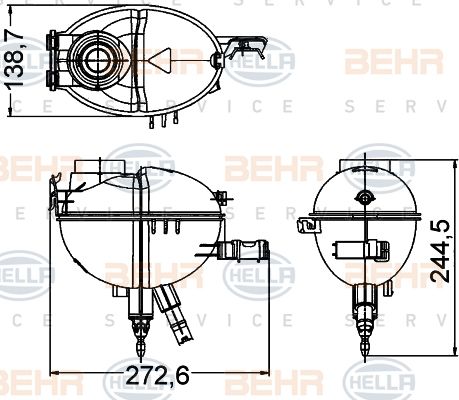 HELLA išsiplėtimo bakelis, aušinimo skystis 8MA 376 789-771