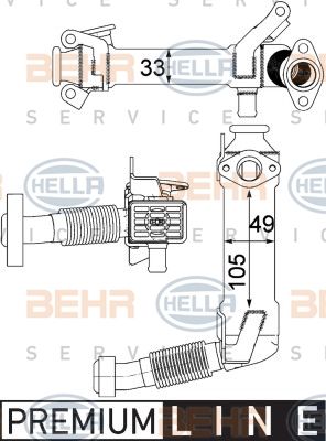 HELLA aušintuvas, išmetamųjų dujų recirkuliacija 8ME 376 750-761