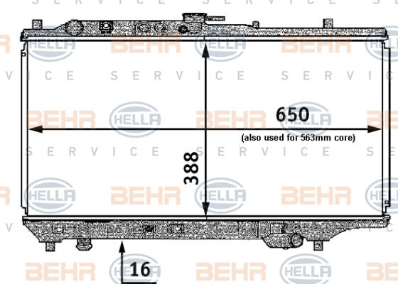 HELLA Радиатор, охлаждение двигателя 8MK 376 707-411