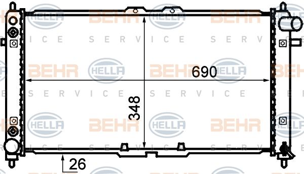 HELLA Радиатор, охлаждение двигателя 8MK 376 707-761