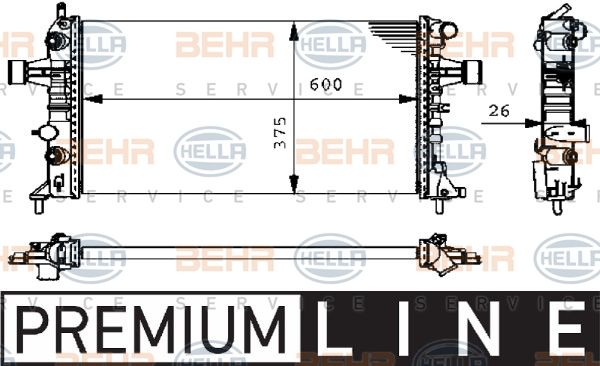 HELLA radiatorius, variklio aušinimas 8MK 376 710-321