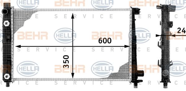 HELLA Радиатор, охлаждение двигателя 8MK 376 713-054