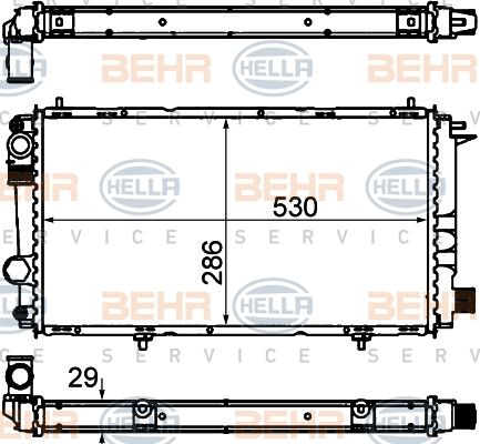 HELLA Радиатор, охлаждение двигателя 8MK 376 715-441