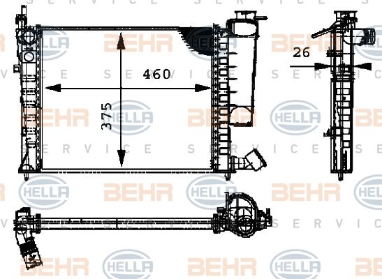 HELLA radiatorius, variklio aušinimas 8MK 376 716-631