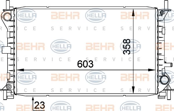 HELLA Радиатор, охлаждение двигателя 8MK 376 720-291