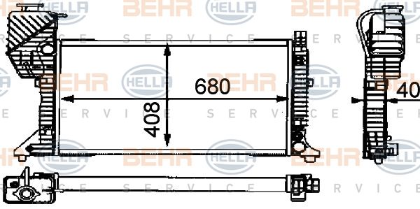 HELLA Радиатор, охлаждение двигателя 8MK 376 721-434