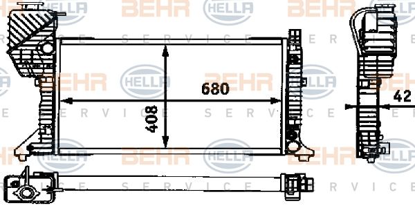 HELLA radiatorius, variklio aušinimas 8MK 376 721-444