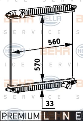 HELLA radiatorius, variklio aušinimas 8MK 376 721-721