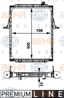 HELLA radiatorius, variklio aušinimas 8MK 376 722-061