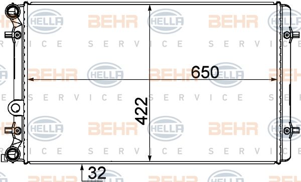 HELLA Радиатор, охлаждение двигателя 8MK 376 727-791