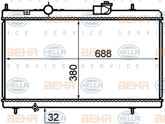 HELLA Радиатор, охлаждение двигателя 8MK 376 732-741