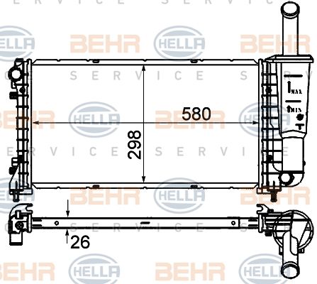 HELLA Радиатор, охлаждение двигателя 8MK 376 735-161