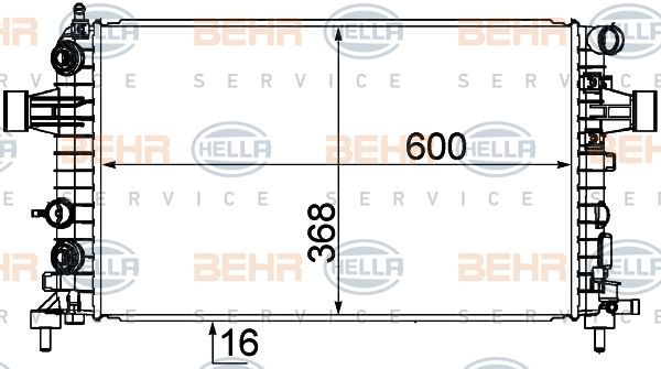 HELLA Радиатор, охлаждение двигателя 8MK 376 745-771