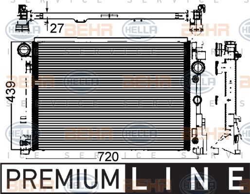 HELLA radiatorius, variklio aušinimas 8MK 376 749-551