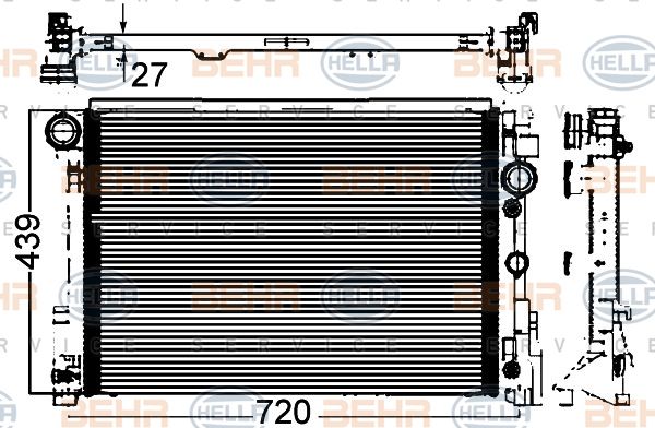 HELLA radiatorius, variklio aušinimas 8MK 376 749-554