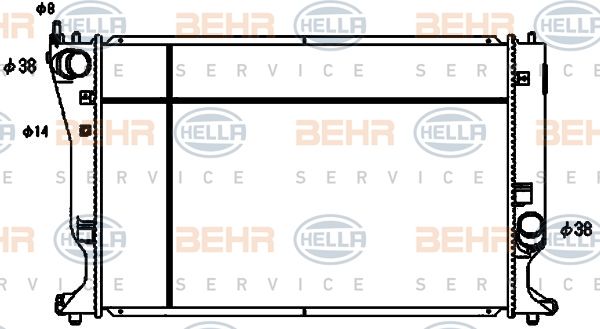 HELLA Радиатор, охлаждение двигателя 8MK 376 753-741