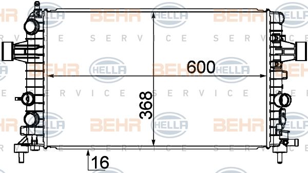 HELLA Радиатор, охлаждение двигателя 8MK 376 754-081